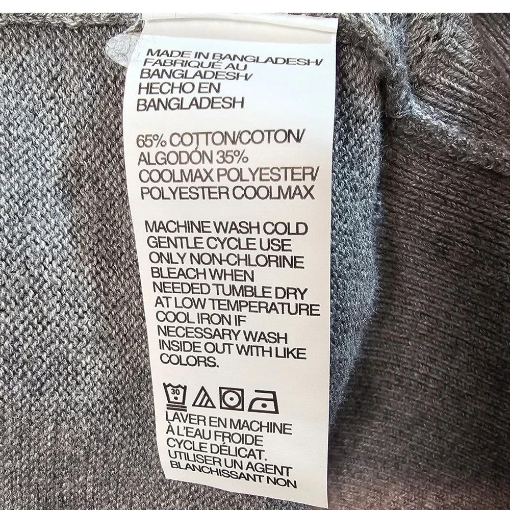 Van Heusen Mens Smart Temp‎ Short Sleeve Sweater XL Slim Fit Grey Cooling Knit